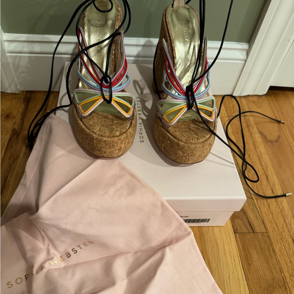 Sophia Webster “Havana”  Gold Multicolor Platform Shoes